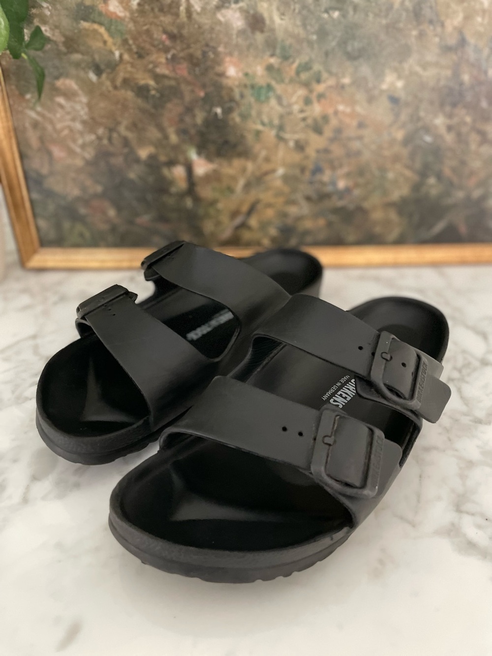 Birkenstock Arizona Eva Sandals 40 Black Size 9 Womens